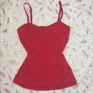 Bustier style spaghetti strap tank top